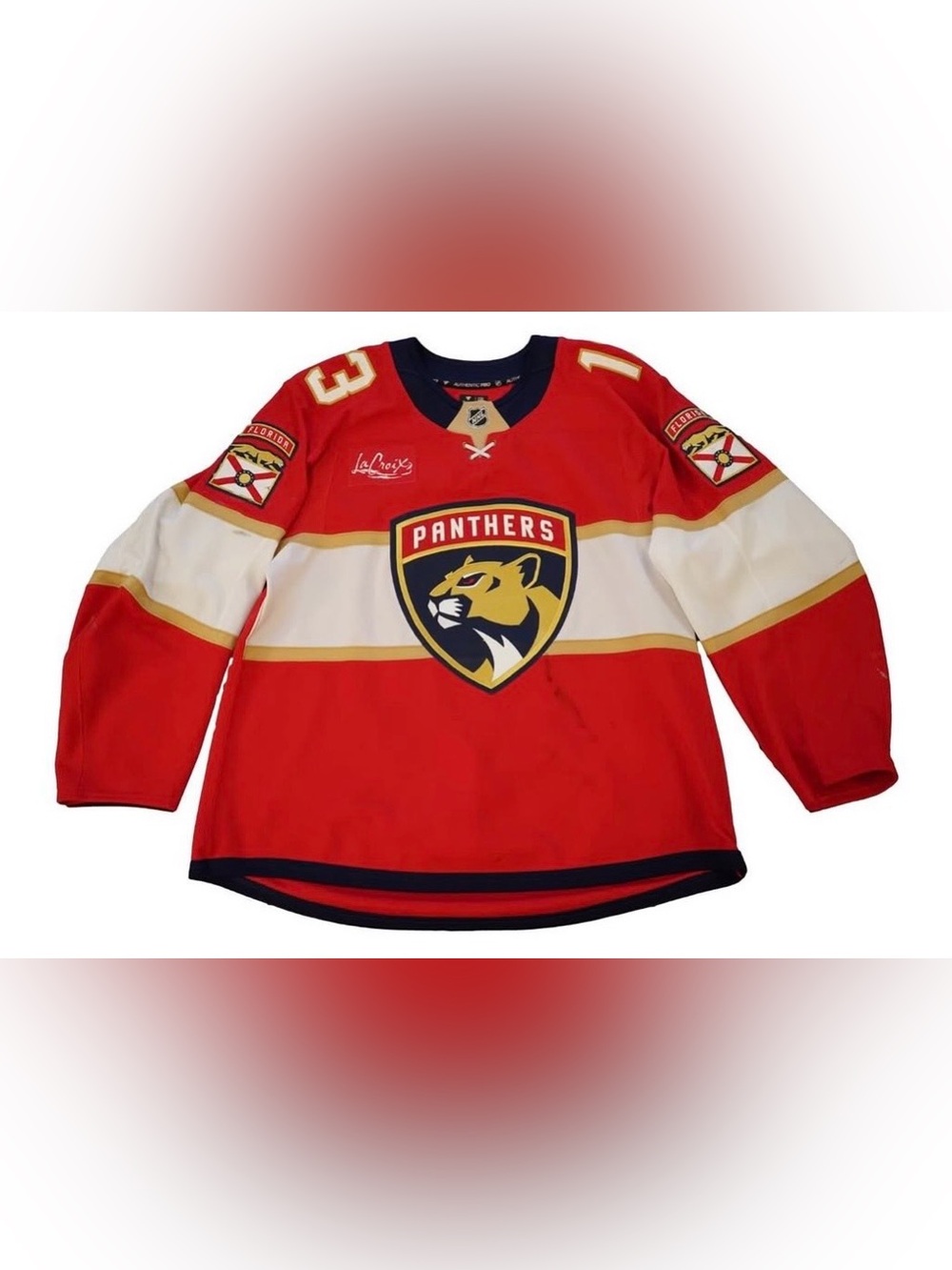 Men's Florida Panthers Fanatics Red Home Pro Hockey Jersey Official Team Design